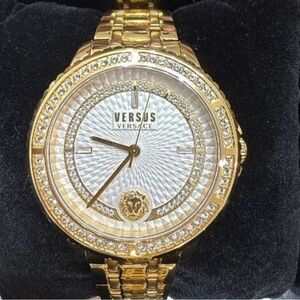 Versus Versace Gold and Silver Crystal Women's Watch
